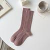 Meias de lã femininas outono e inverno espessas quentes meias de cashmere inverno meias de cano médio cor sólida meias felpudas meias da moda