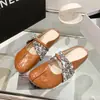Plata Francesa Tacón Oculto Suela Gruesa Punta Cerrada Medias Zapatillas para Mujer Ropa de Exterior 2026 Nuevo Estilo Mocasines Deslizables