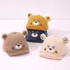 Gorra de béisbol con borde suave para bebé de 0 a 3 años con dibujos de oso para otoño e invierno, gorra con tapa cálida para niños