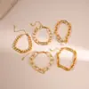 Pulsera de Cadena de Aluminio con Perla Ovalada Transfronteriza Europea y Americana, Diseño de Nicho de Lujo Ligero, Pulsera Estilo Ins, Accesorio de Mano de Moda y Versátil