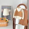 JINYONG2024 Nuevo conjunto de dos piezas para niña: suéter tejido y pantalón acampanado de punto, conjunto dulce con lazo para niña