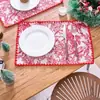 Tapete de Mesa de Tecido Yimanqi Yun Jacquard Preto Bordado Leopardo da Selva Estilo Palaciano Decoração de Mesa Tapete de Isolamento Térmico