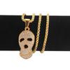 Colar com Pingente de Diamante Hip-Hop Novo Europeu e Americano 2018 Masculino Banhado a Ouro Caveira Hiphop