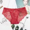 Flor de Mel Fina Respirável Vazada Sexy de Cintura Baixa Sem Costura Confortável Forro de Algodão Puro Renda Desejo Puro Tanga Feminina