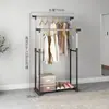 Estante para Secar Ropa de Pie Yaruifan con Doble Barra Telescópica, Altura Ajustable, Carrito Móvil para Ropa, Diseño Reforzado y Simple