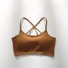 Camisola deportiva con copa fija, push-up, sin aros de acero, con tirantes finos y espalda descubierta, para mujer