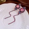 Pendientes Vintage de Plata Estilo Corte con Diseño de Gota de Agua Tachonada de Diamantes, Exagerados y Únicos, Pendientes de Botón Versátiles con Sentido de Diseño, Pendientes de Nicho para Mujer