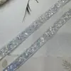 Renda Brilhante com Lantejoulas e Contas Bordadas à Mão, Largura 4cm, Acabamento para Vestido de Noiva DIY, Decoração de Cinto, Material para Palco