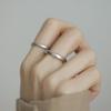 Anillo de pareja de plata esterlina S925 esmerilado, sencillo, ligero, de lujo, liso, para hombre y mujer, diseño de nicho, anillo de sentido avanzado.