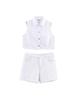 Comercio Exterior Al por Mayor Verano 2025 Nuevo Estilo Europeo y Americano Moda para Mujer Corte Casual Chaleco Bordado Calado + Shorts
