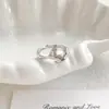 Anel Feminino Único de Cauda de Peixe com Zircônia para o Dia a Dia com Design Personalizado, Moderno e de Alto Padrão e Anel Aberto Ajustável