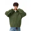 Suéter de Punto Grueso Pesado con Textura Artística y Media Cremallera para Hombre, Colección Otoño/Invierno 2026