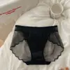 Calcinha Sexy Feminina Renda de Puro Desejo Estilo Francês com Renda e Tela, Confortável Sem Costura Secagem Rápida Cintura Média Abraça o Quadril