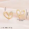 Pendientes de Corazón de Moda y Personalizados para Mujer Estilo Coreano Simples y Versátiles Pendientes de Oro de 18 Quilates Pendientes de Corazón DIY