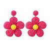 Brincos de flor de ráfia exagerados feitos à mão europeus e americanos design de nicho boêmio brincos florais brincos