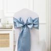 Venta al por mayor de fábrica cinta de satén de color sólido para banquete, decoración de respaldo de silla de boda, funda para silla, lazo, flor, cinturón, accesorios