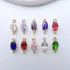Colgante Chapado en Cobre Dorado de Alta Retención de Color Incrustado con Circonita Pendientes de Bricolaje Hechos a Mano Colgante para Pendientes Collar Pasador Accesorios de Joyería