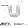Collar Colgante Misterioso y Lujoso con Circonitas Incrustadas y 26 Letras Inglesas, Acero Inoxidable Chapado en Oro de 18k, Collar de Joyería para Mujer