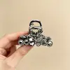 Pinza para el pelo única y sofisticada de pedrería de mariposa, pinza de tiburón de metal vintage de lujo ligero para mujer, adecuada para el uso diario y como accesorio para el pelo en la parte trasera de la cabeza