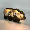 Lámpara con Forma de Panda de Madera Lámpara de Manualidades Estilo Panda Iluminación LED de Panda de Madera Lámpara de Contrachapado Multicapa