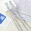 Bolsa de cuerda de nailon bicolor estilo miu cordón de doble hebra muñeca tejida a mano con cuerda colgante DIY decoración de bolsa colorida