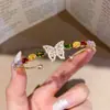 Pulsera Europea y Americana Transfronteriza de Circonita Gota de Agua Mariposa Abrible Pulsera de Lujo Ligero Nicho con Sensación de Alta Gama Joyería Simple para la Mano Mujeres