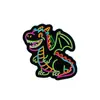 Broche Dinossauro Neon Desenho Animado Emblema de Metal Ornamentos de Personalidade Criativa Acessórios Atacado Transfronteiriço Comércio Exterior Lançamento