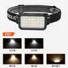 Nova Lanterna de Cabeça 8 LEDs Tipo-C Carregamento Sensor Lanterna para Pesca Noturna Portátil Luz Forte Funcional LED para Exterior