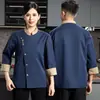 Nuevos uniformes de chef de alta gama para uso profesional en catering, hoteles y restaurantes occidentales, uniformes de chef de manga larga hechos a medida para jefes de cocina masculinos