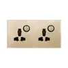 Indicador LED con interruptor Enchufe británico Pie cuadrado Agujero cuadrado interruptor Panel de vidrio 13A Hong Kong Enchufe estándar británico