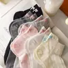 Meias de Algodão Puro Zhuji para Mulheres, Meias Curtas Sem Costura com Laço Fofo para Primavera e Outono, Atacado de Meias Zhuji para Senhoras