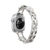 Pulseira universal para Apple Watch - iWatch S11/12 feminina de metal com flor de quatro pétalas - Pulseira para relógio GT