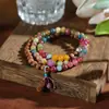 Nuevos brazaletes de estilo étnico, brazaletes de cristal hechos a mano de nicho para estudiantes, niñas, parejas y mejores amigos, al por mayor