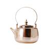 Tetera de vidrio de borosilicato al por mayor transfronteriza con forro interior de acero inoxidable engrosado resistente al calor, mango de cobre, tetera tipo olla con asa de viga, tapa para té