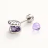 Pendientes Transfronterizos de Acero de Titanio 316, Piercings Labiales, Serie Morada de Cruz Corazón de Durazno, Varios Estilos de Joyería para Perforaciones de Oreja