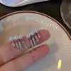 Pendientes de perla tipo botón nicho lujo ligero alta calidad elegantes simples súper de hada combinan con todo pendientes para mujer aguja de plata S925 pendientes de botón de circonita