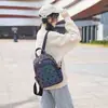 Mochila Luminosa Geométrica de Colores Nuevos, Mochila de Viaje Escolar de Gran Capacidad en Forma de Diamante con Degradado, Mochila Sencilla de Moda y Tendencia