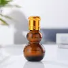 Botella Dispensadora de Aceite Esencial Marrón Doble Calabaza 50ml Gotero Botella Mezcladora de Aceite Esencial para Aromaterapia 30ml Botella de Empaque para Productos de Cuidado de la Piel