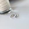 Kasht versión coreana de Plata S925 moda vintage viejo pequeño hojas frescas personalidad anillo abierto anillo anillo