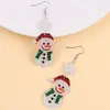 Brincos de Natal de Moda Transfronteiriça Desenho Animado Cor Contrastante Boneco de Neve Sino Brincos de Acrílico Brincos Personalizados Brincos para Mulheres