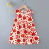 Vestido de Praia Floral Princesa Infantil Algodão Seda 2026 Verão Novo Vestido Regata para Bebê Roupa para Ar Condicionado de Casa