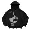 Sudadera informal holgada con capucha y estampado de suspenso hip-hop oscuro transfronterizo europeo y americano para hombres y mujeres
