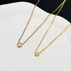 Mini Collar de Acero de Titanio con un Solo Diamante para Mujer, Popular Accesorio Colgante de Joyería de Moda Tiktok, Cadena para Clavícula 18K