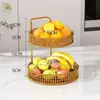 Mesa de centro para sala de estar plato de frutas estante de almacenamiento para exhibición de refrigerios mesa de comedor para el hogar estante de hierro forjado frutero creativo multicapa