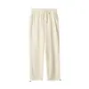 Suministro transfronterizo de ropa para hombre: Pantalones de chándal rectos de pierna ancha, nuevo modelo otoño 2026, puños con cordón, pantalones deportivos casuales unisex