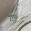 Gargantilla Corea del Sur Ópalo Cristal Collar Dulce Femenino Lazo Collar de Perlas Hecho a Mano Nueva Moda X50