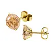 Brincos de Aço Inoxidável Estilo Europeu e Americano AAA Zircônia Colorida Redonda Borboleta Studs para Orelha Ossinho da Orelha Brincos Simples Versáteis Acessórios