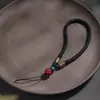 Lanyard de Muñeca para Teléfono Corto Tejido a Mano, Pulsera Anillo para Mujeres, Duradero y Exquisito, con Diseño de Loto y Vintage