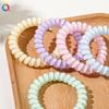 Estilo Coreano Elegante Anel de Cabelo de Fio de Telefone Corda de Cabelo Feminina Corda de Cabeça Colorida Gelatinosa Transparente Elástico Feminino Pulseira de Rabo de Cavalo Feminina