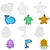 Molde de epóxi diy série animais marinhos molde de silicone com areia movediça pingente de chaveiro pingente joia molde de estrela do mar